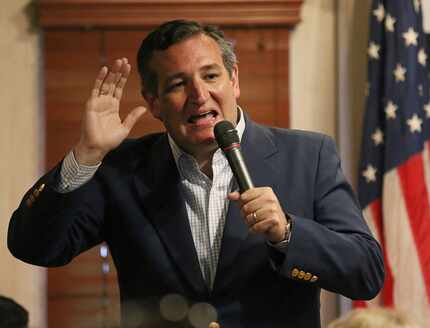 Republican U.S. Sen. Ted Cruz speaks at the Barn Door Steakhouse in Odessa, Texas. 