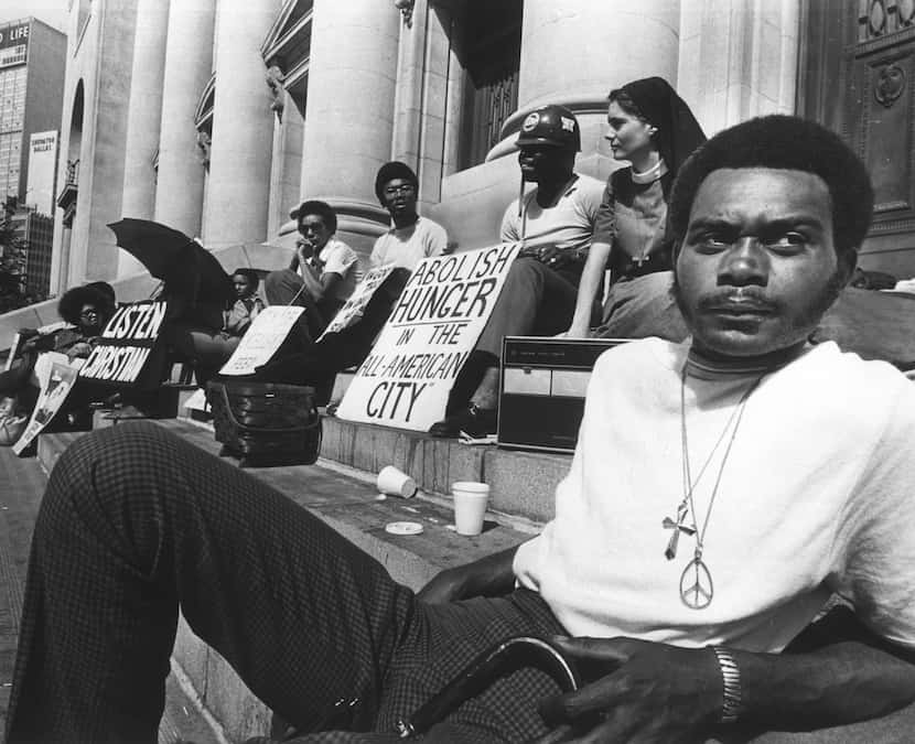 In 1971, Peter Johnson staged a hunger strike on the steps of Dallas City Hall as part of...