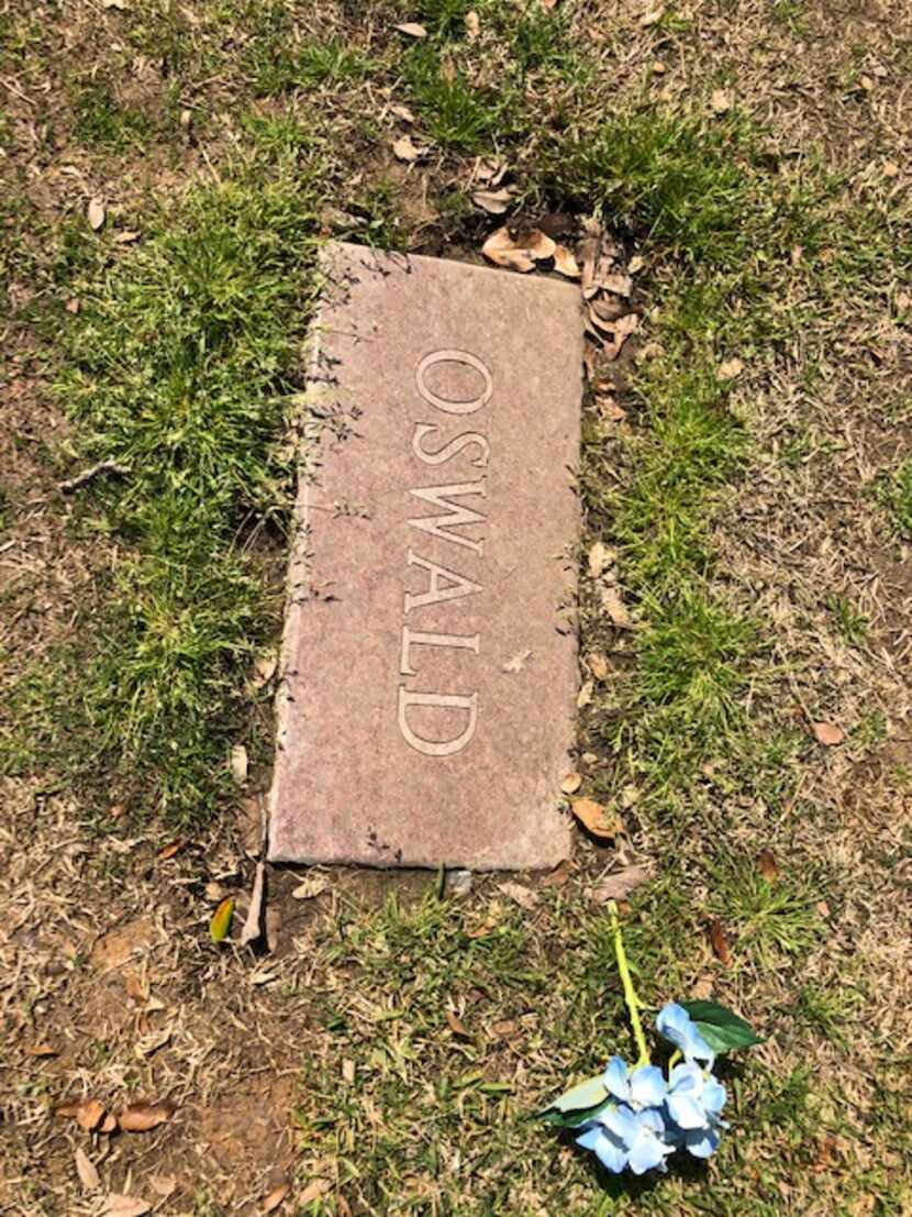 Oswald's simple gravestone. This is not the original.