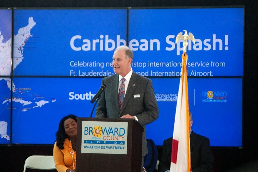Southwest Airlines CEO Gary Kelly celebrates the launch of new service and the upcoming...