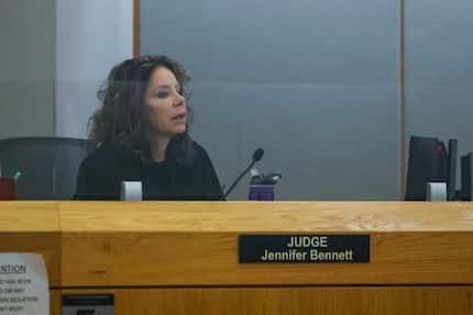 State District Judge Jennifer Bennett presided over court proceedings in the Frank Crowley...