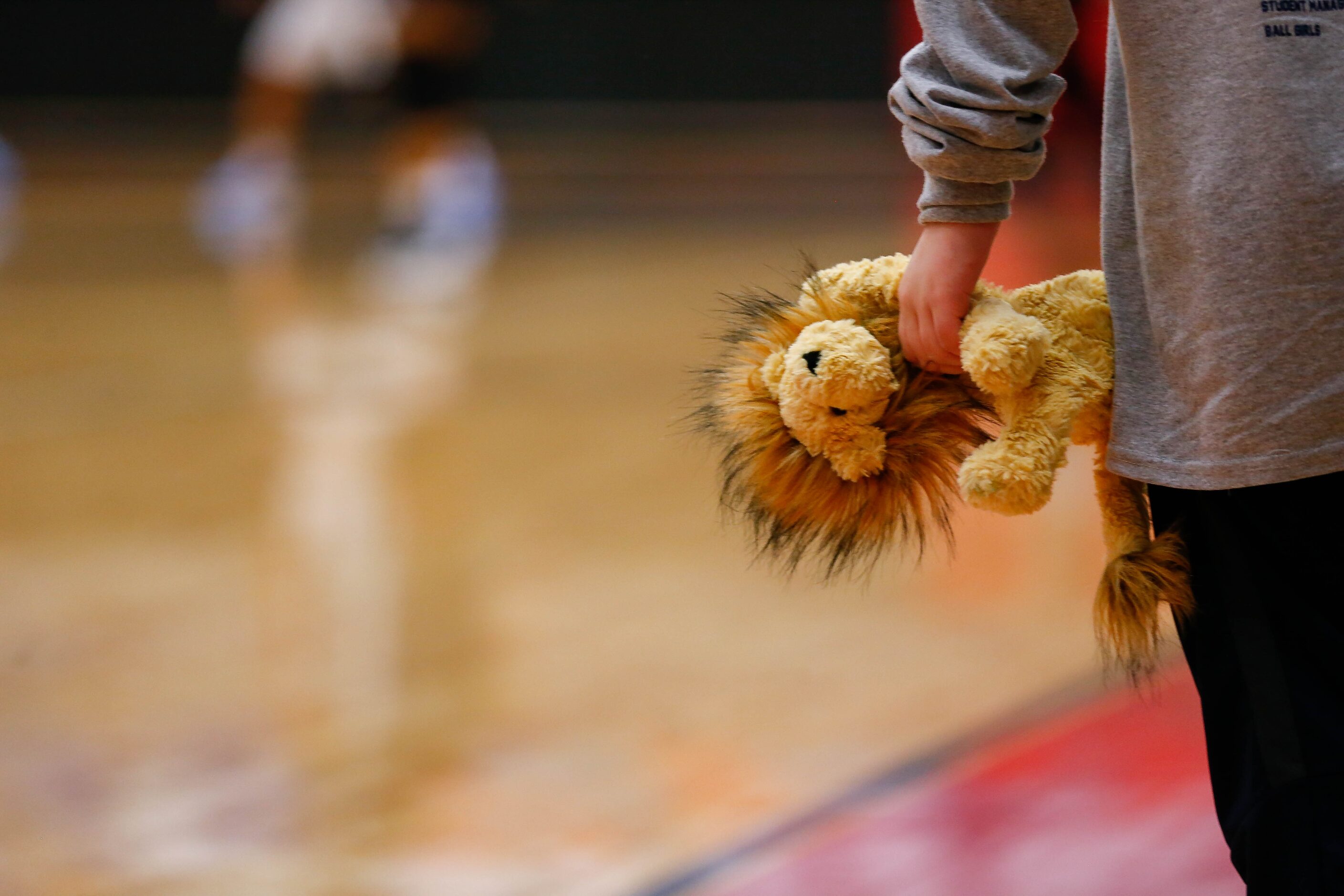 A fan from Plano Prestonwood Christian watches as her team loses to the Village School...