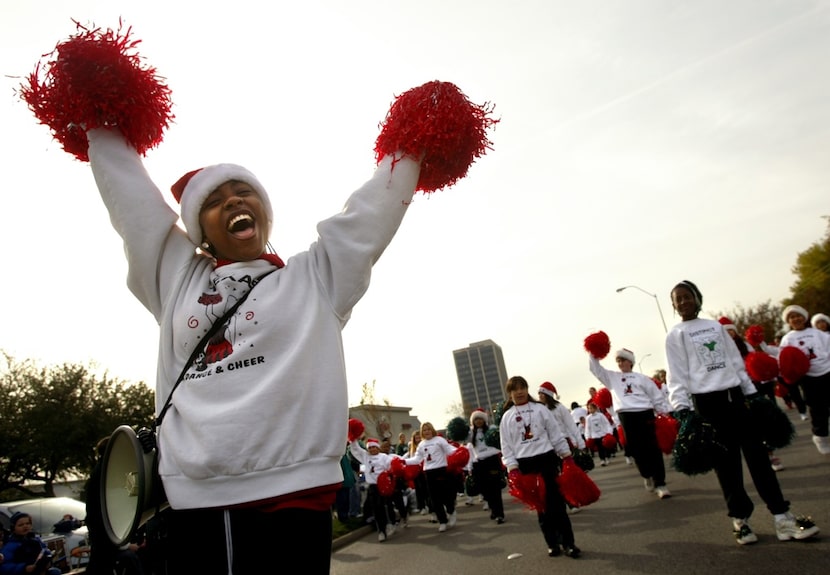 Tiffanie Turner leads the Diversified Youth Services Texas Dance and Cheer group during the...