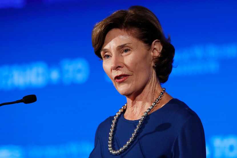 Former first lady Laura Bush spoke Friday during "Stand-To," a summit sponsored by the...