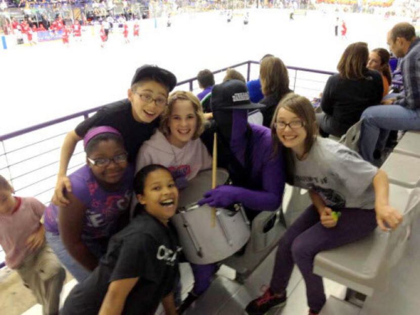 Kids can enjoy Superfan, a mascot who attends every Brahmas game in a purple spandex suit....