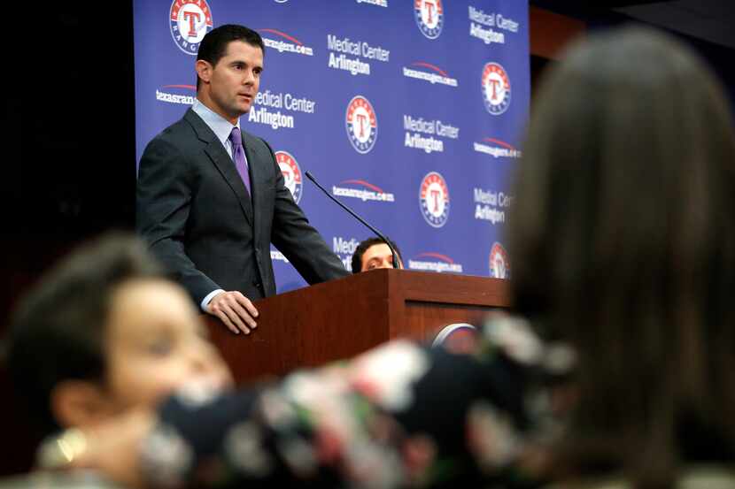 Former Texas Rangers infielder Michael Young speaks of of his career as his family...