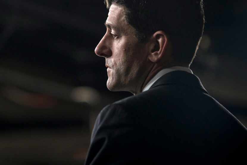 House Speaker Paul Ryan (R-Wis.) during a news conference where he spoke about the pulled...