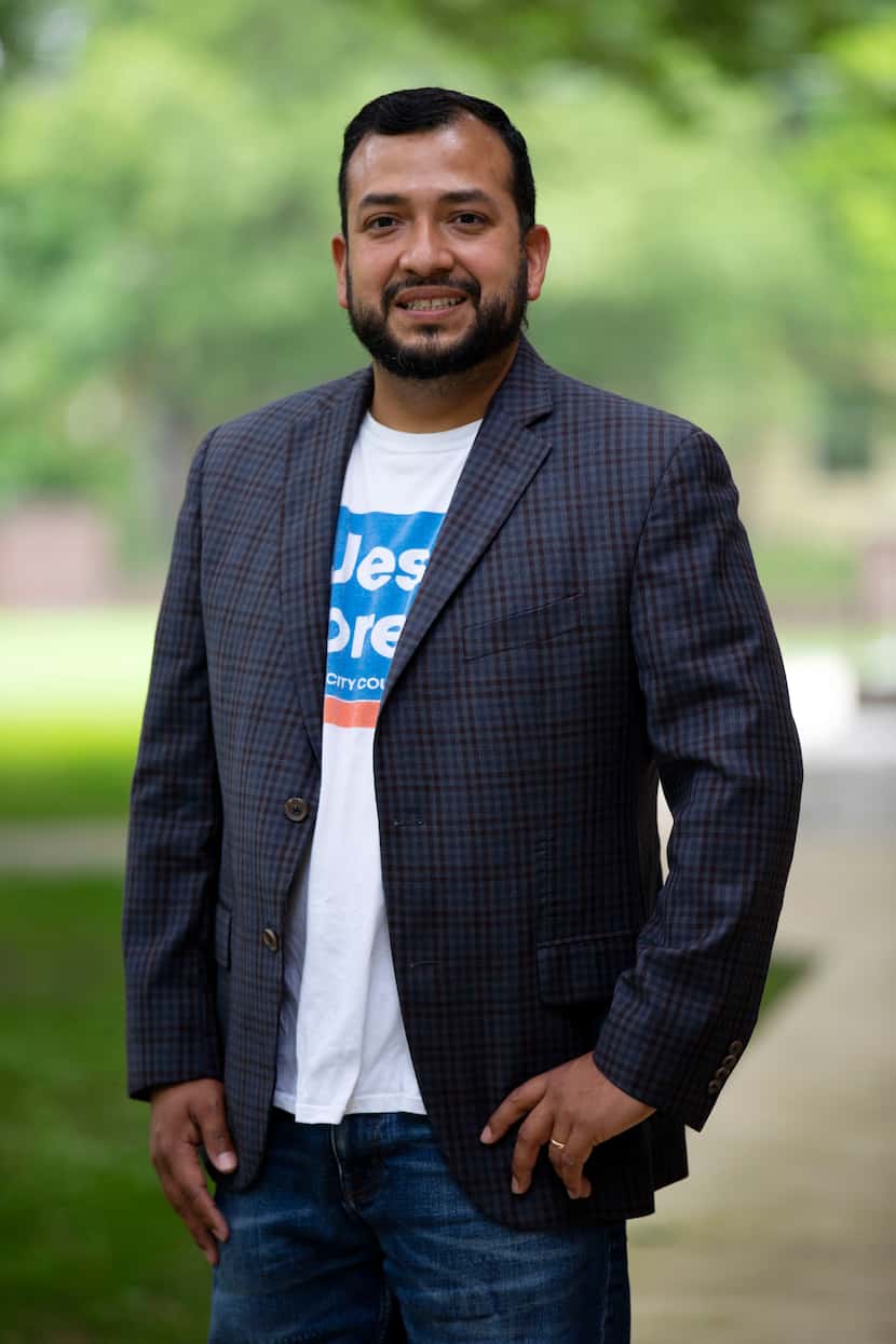 Jesse Moreno, a Dallas City Council candidate running to represent District 2, is shown on...