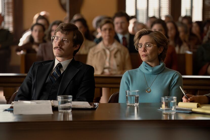 Adam Cropper stars as defense attorney Robert Udashen and Elizabeth Olsen stars as Candy...