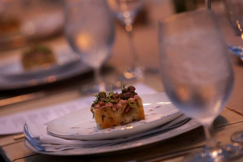 Herbed focaccia served during the Dinner in the Greenhouse at Profound Microfarms 