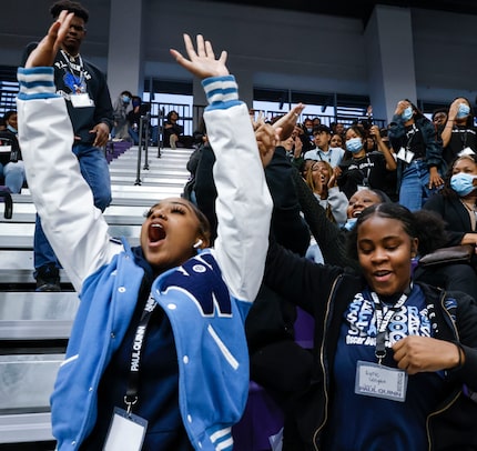 As the DJ played music, O.D. Wyatt High School students Briana Jones (left) and Lyric Wright...