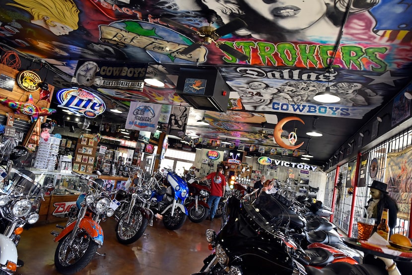 The bike and apparel shop inside Strokers Dallas.