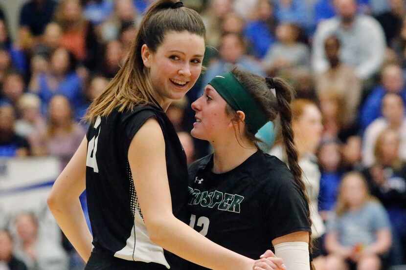 Prosper High School middle Ayden Ames (left) led the Eagles to the Class 6A Region I final...