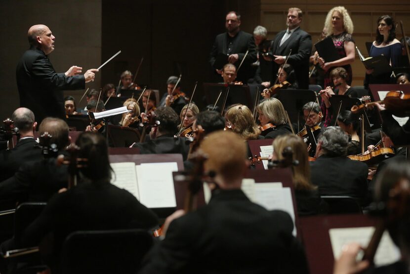 Jaap van Zweden conducts Symphony No. 9 by Beethoven with soloists (from left) Matthias...