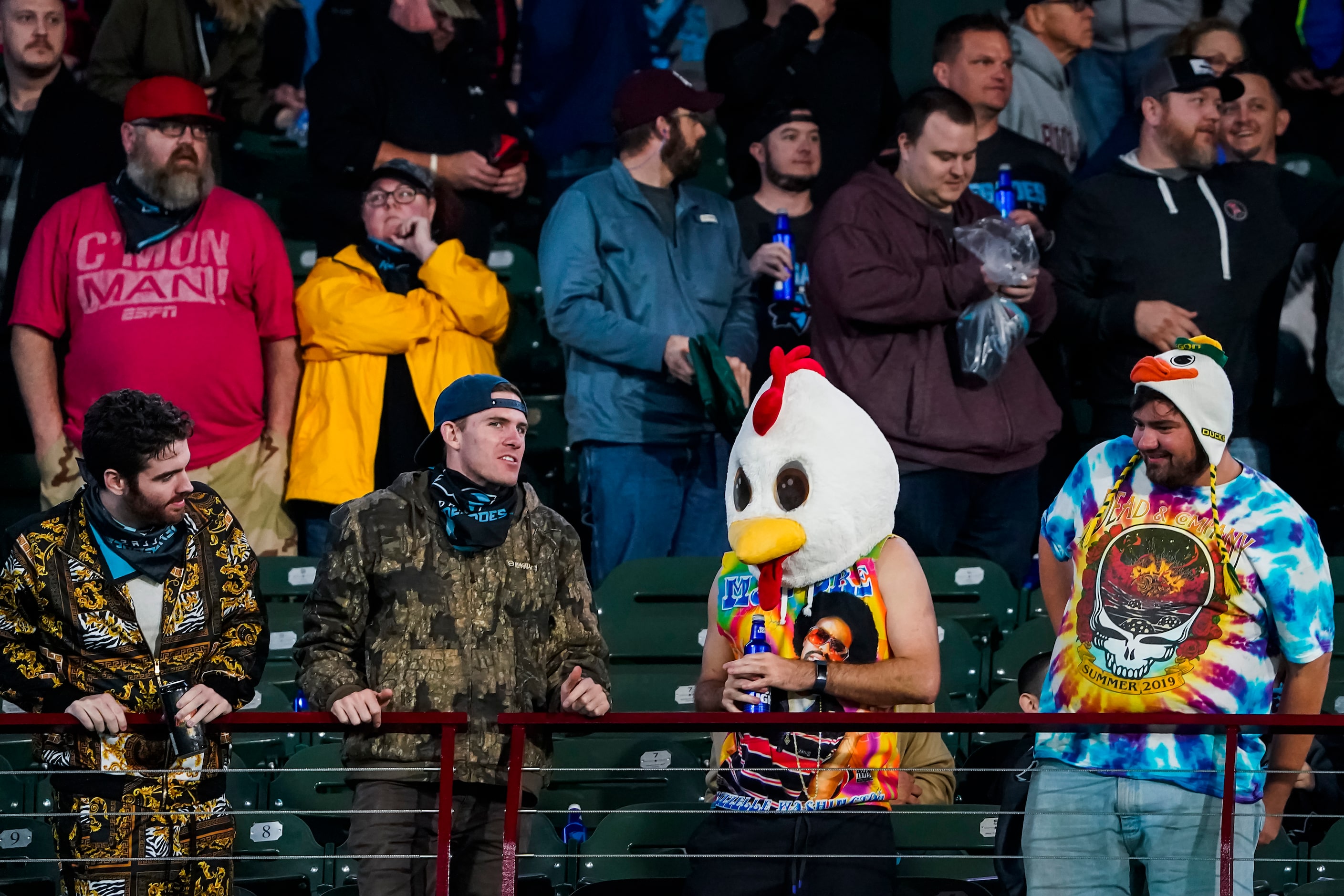 Dallas Renegades fans react after the St. Louis Battlehawks intercepted a pass in the final...