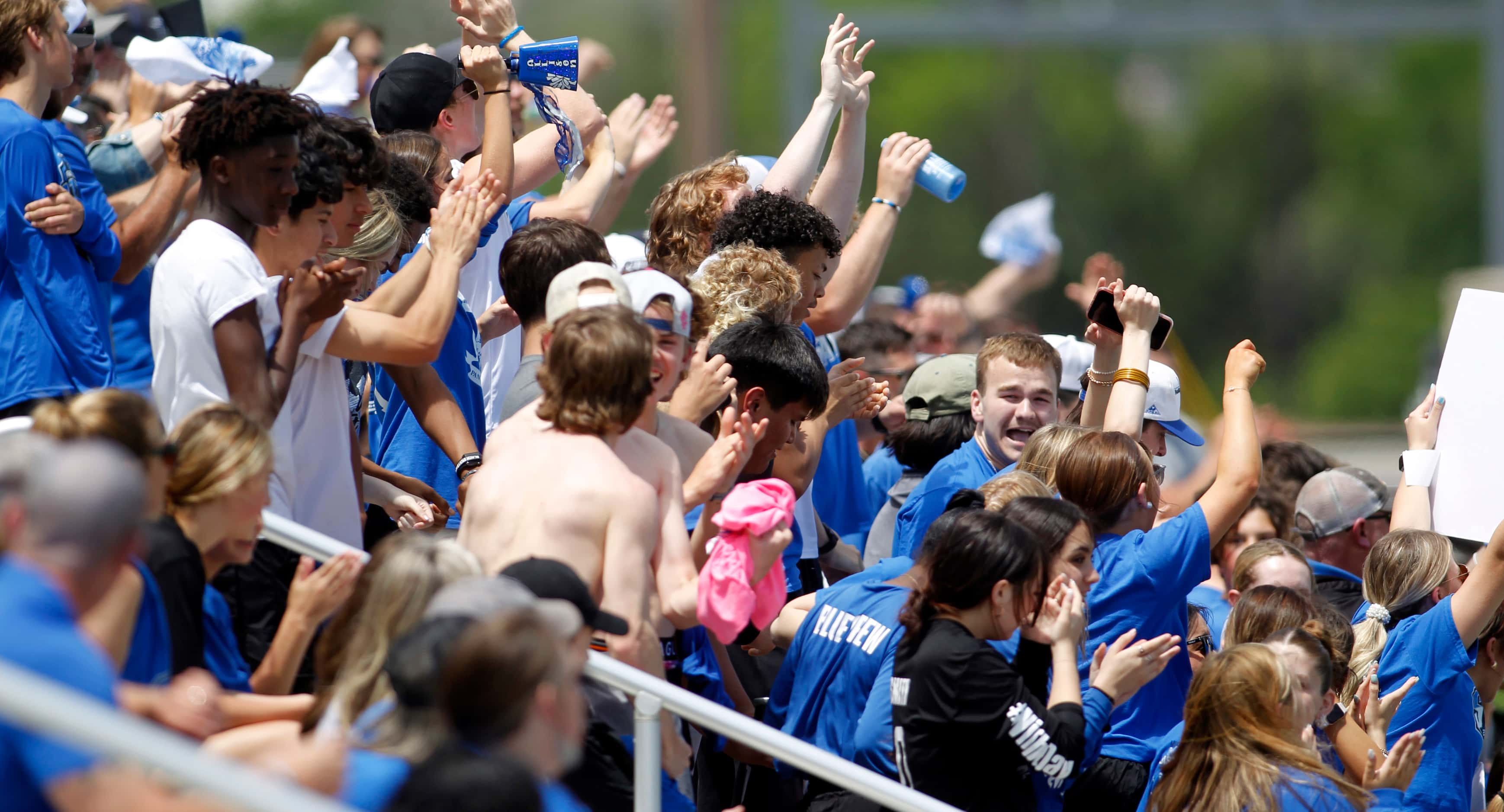 Midlothian fans react following a goal from a penalty kick during first half action against...