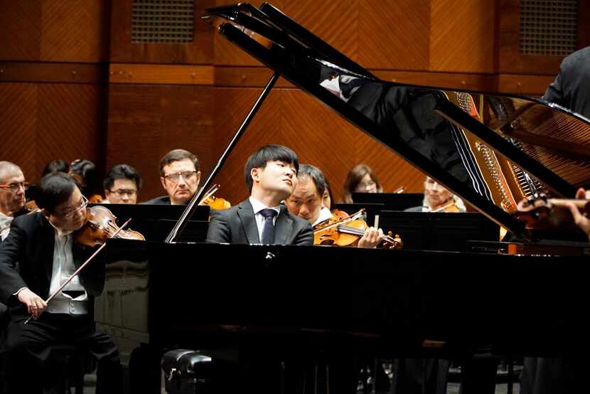 Pianist Yekwon Sunwoo performs with the Fort Worth Symphony Orchestra on the opening night...