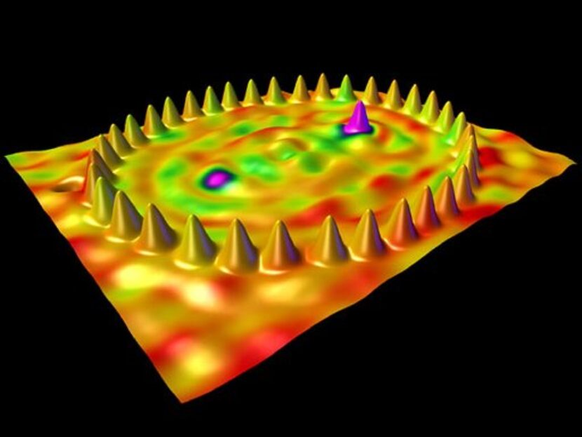 This electronic image demonstrates how the science of nanotechnology can manipulate things...