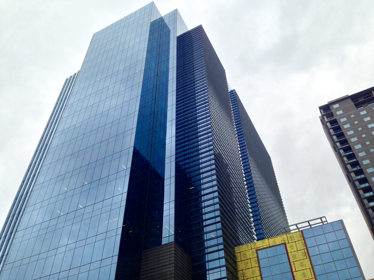 The 2-tower Union development is on Field Street north of downtown.