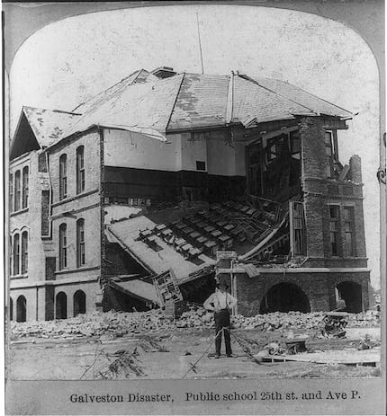 "Galveston Disaster, Public school 25th and Ave P."