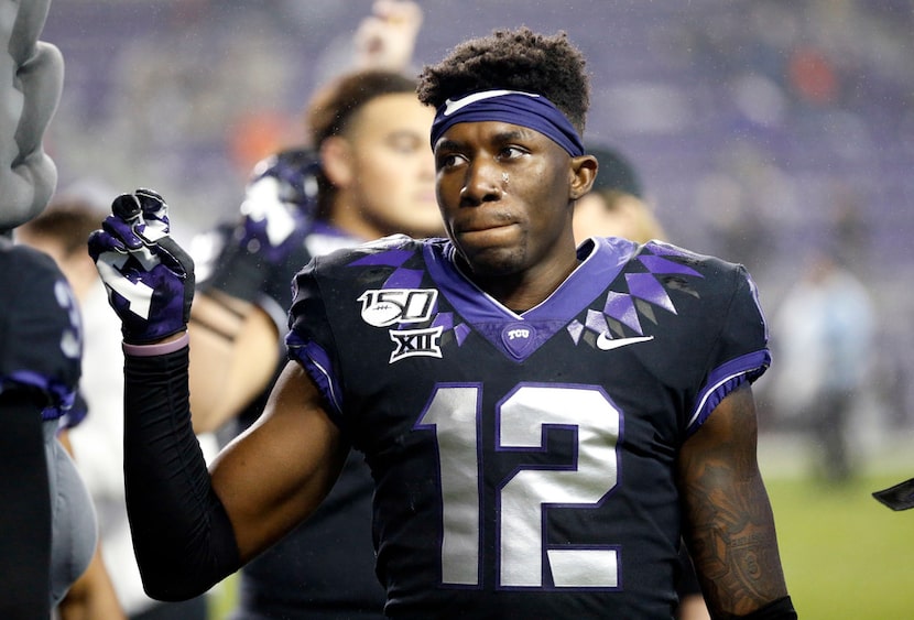 TCU Horned Frogs senior cornerback Jeff Gladney (12) at Amon G. Carter Stadium in Fort...