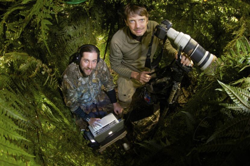 Tim Laman (right) and Ed Sholes will appear in a National Geographic Live! event April 11,...