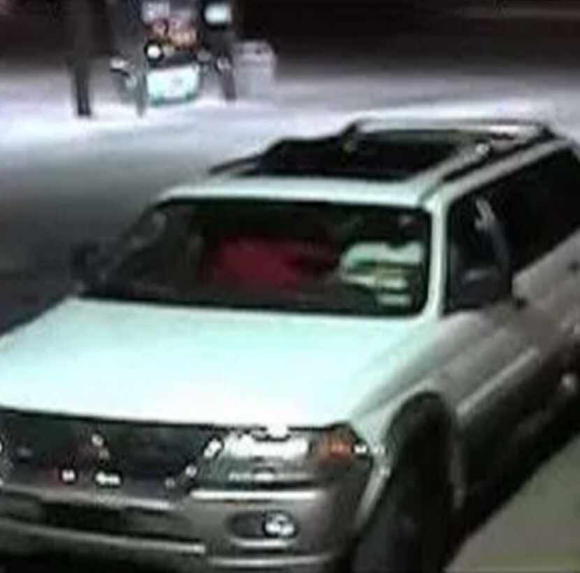 The robbers fled in a white Mitsubishi SUV with a sunroof.