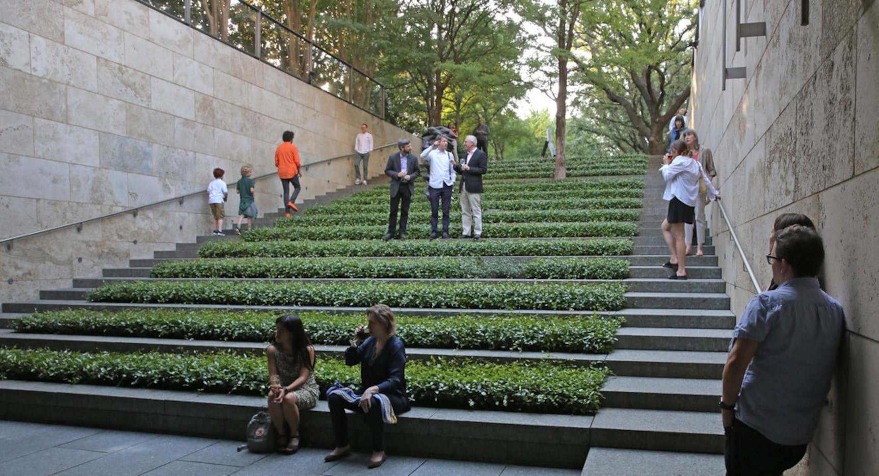 Art patrons listen to the first ever sound work, created by artist Luke Fowler, exhibited at...