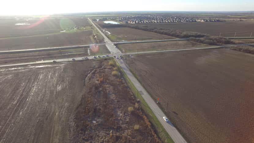 A drone image showed Frontier Parkway on Feb. 21, 2020.