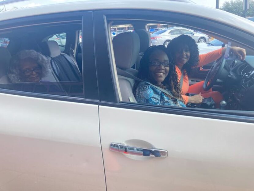 Family members (left to right) Rachel Gerard, 96, Travia Treadville, 43, and Beverly Mosely,...