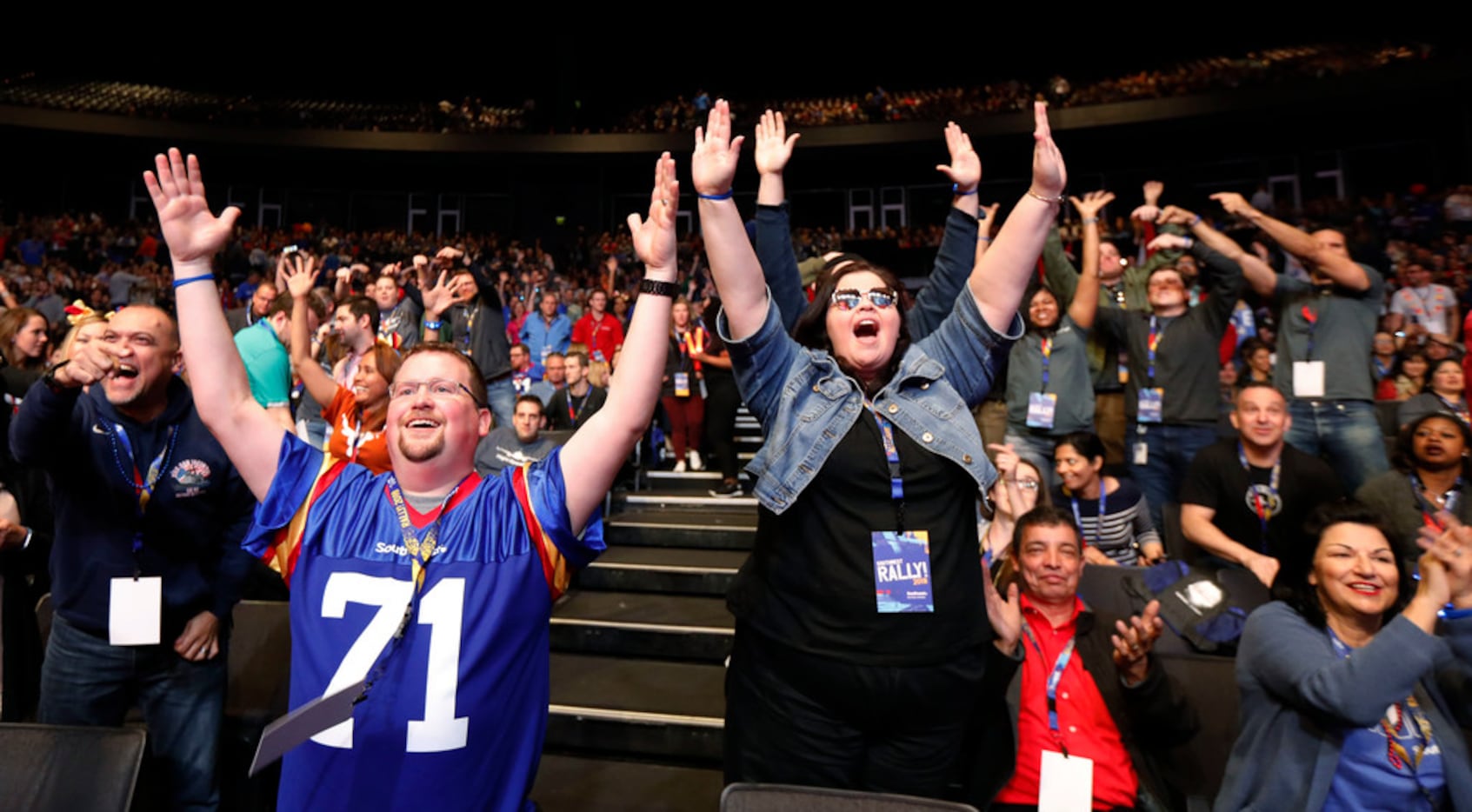 Southwest Airlines employees Michael Godinez (left) and Lisa Petrusha took part in a company...