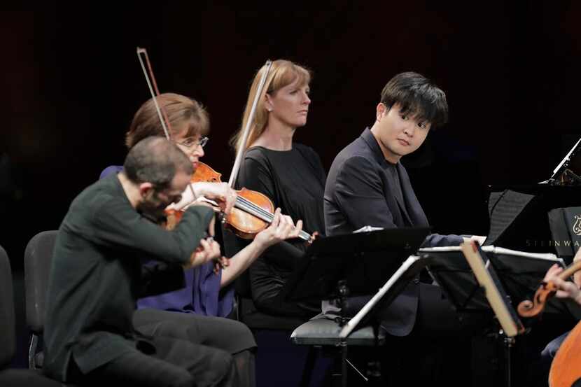 Pianist Yekwon Sunwoo performs with the Brentano String Quartet in the Final Round of the...