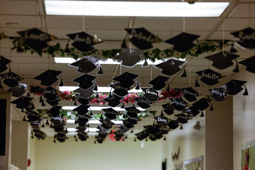 The hallway at Irma Lerma Rangel Young Women's Leadership School. 