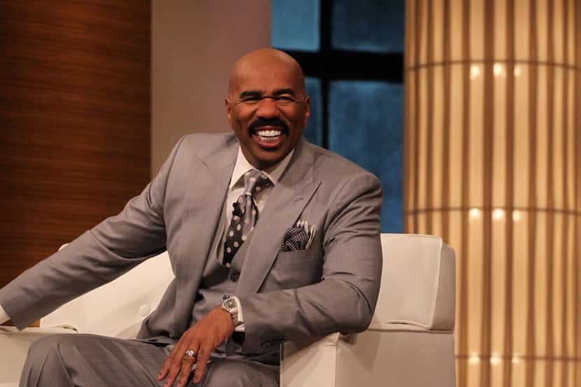 Steve Harvey talks to the audience during a taping. Harvey granted a wish an Oak Cliff...