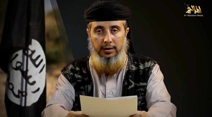 A video grab taken from a propaganda video released by al-Malahem Media on Thursday...
