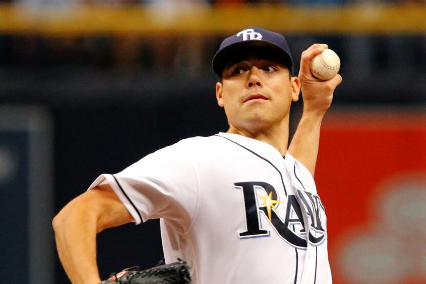 ST. PETERSBURG, FL - JULY 16: Matt Moore #55 of the Tamba Bay Rays delivers a pitch during...