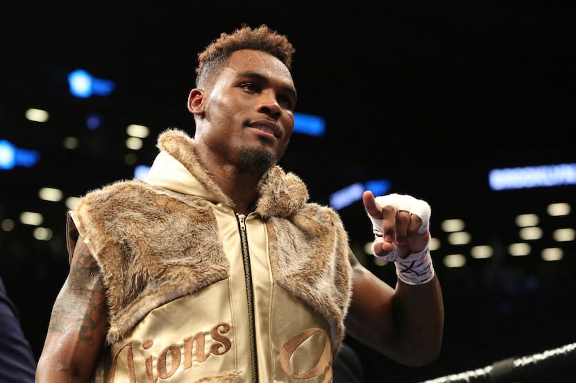 Jermell Charlo is seen after his win against Charles Hatley during their WBC World super...