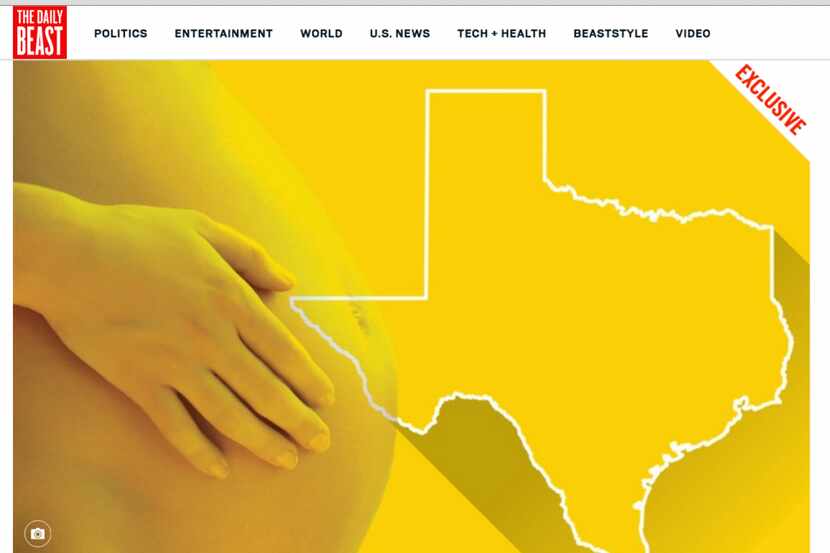 Screenshot of The Daily Beast's article incorrectly citing Texas' ban on abortion after 20...