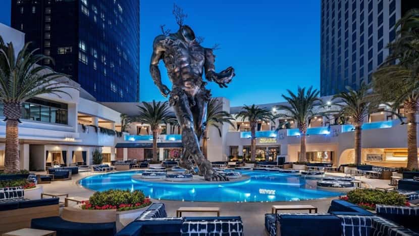The 60-foot-tall headless "Demon With Bowl" statue will remain, but the KAOS club at Palms...