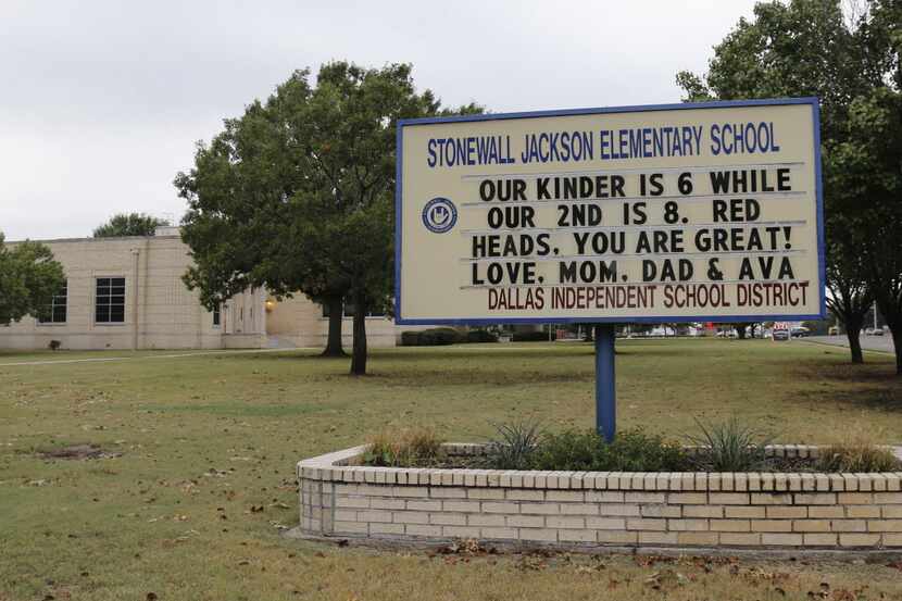 Stonewall Jackson Elementary School at 5828 E. Mockingbird Lane in Dallas, photographed on...