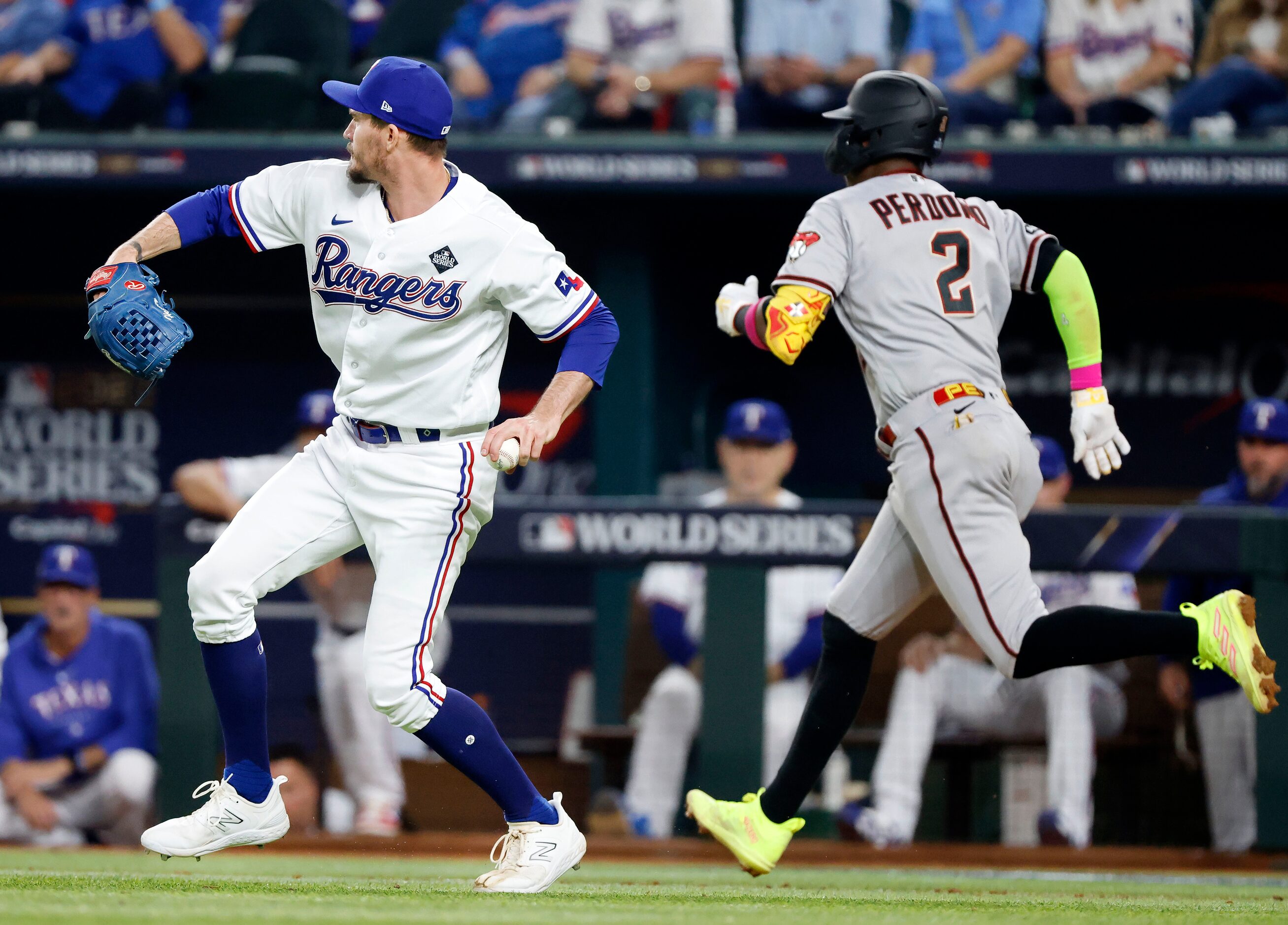 Texas Rangers starting pitcher Andrew Heaney (44) throws out Arizona Diamondbacks batter...