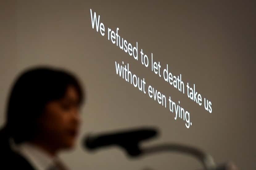 North Korean refugee Grace Kang, 29,  speaks during the “A Path to Peace: The Hopeful Hearts...