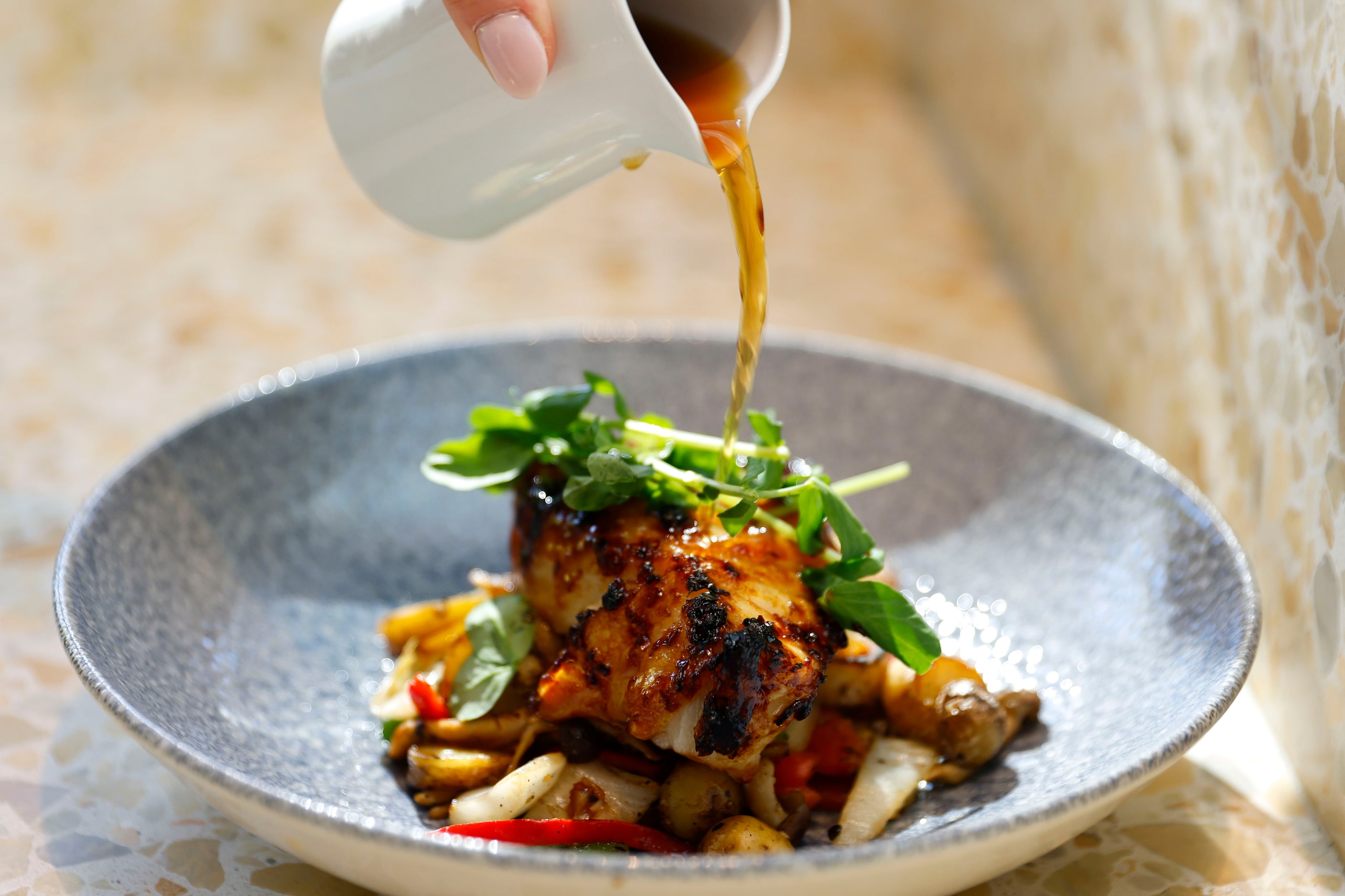 Sake glazed Chilean seabass is a signature item at Joey Dallas, which opens at NorthPark...