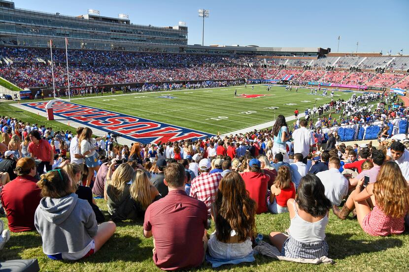 College Football: View of Gerald J. Ford Stadium during SMU vs Temple game. 
University...