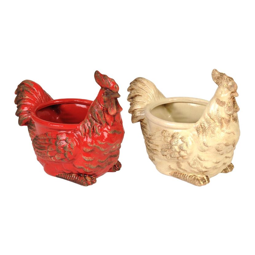 
Ceramic rooster planters are $12.99 each at Kirkland's, multiple locations.
