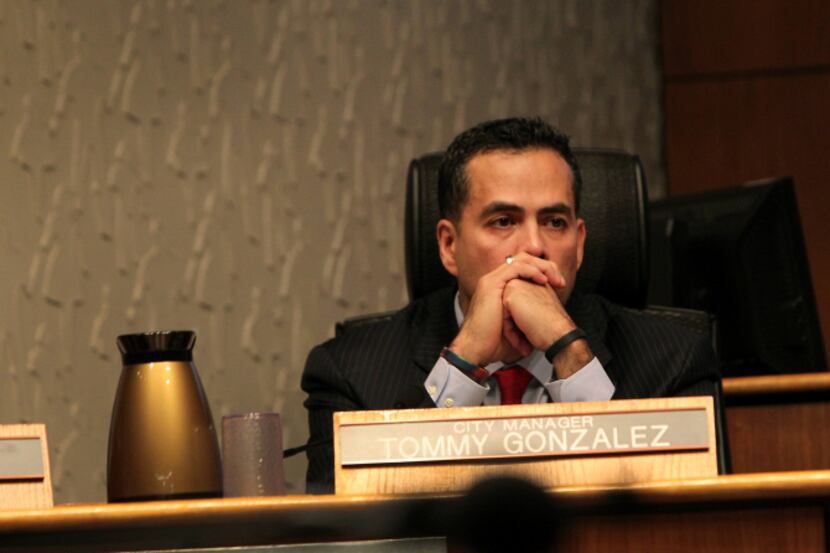 Former Irving City Manager Tommy Gonzalez is pictured at a February 2013 Irving City Council...