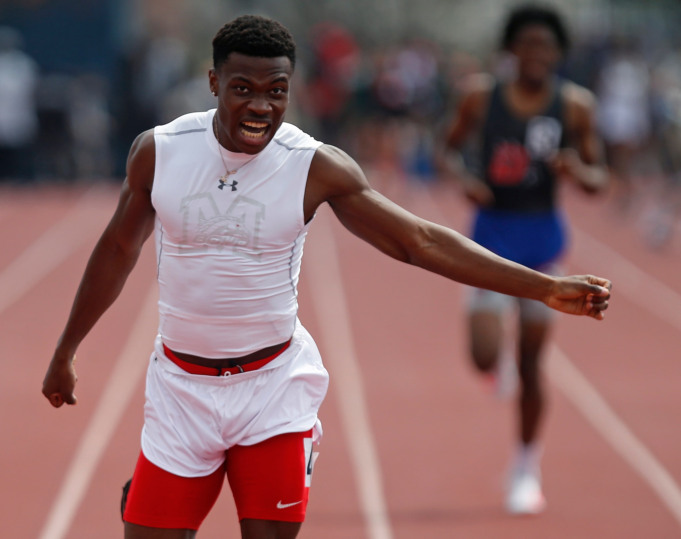 Charlie Bartholomew, 17, finished first for McKinney Boyd High School in the last heat of...