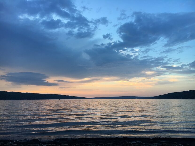 Sunset over Cayuga Lake in Ithaca, N.Y. Taken spring 2016.