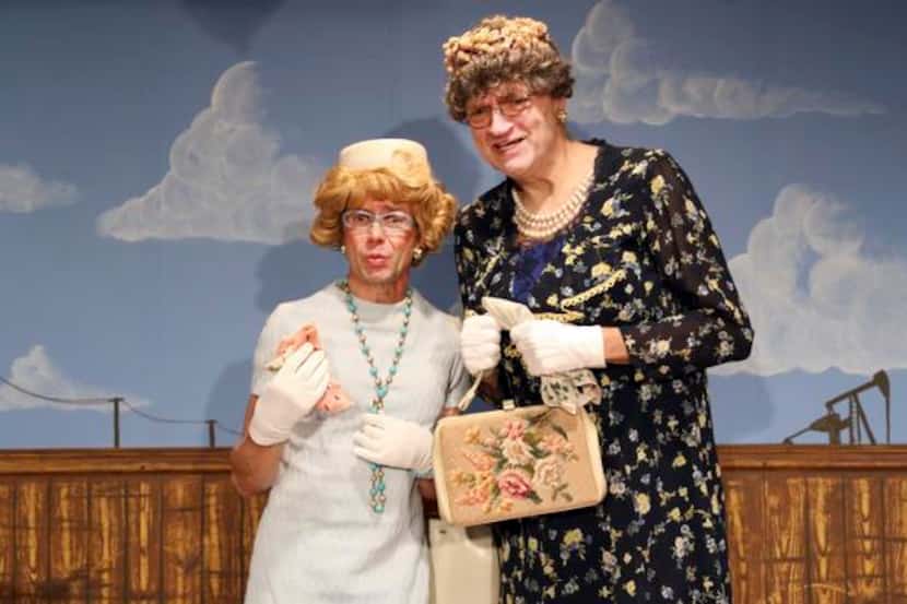 
Dwight Sandell (left) as Vera Carp and Terry Dobson as Aunt Pearl are onstage at Theatre...