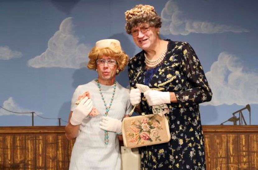 
Dwight Sandell (left) as Vera Carp and Terry Dobson as Aunt Pearl are onstage at Theatre...